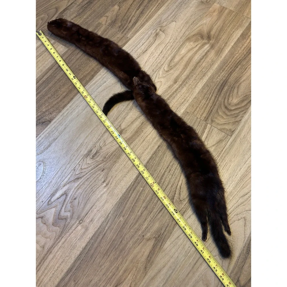 Vintage Simpsons Madison Mahogany Mink Fur 4 Pelt Stole Scarf Wrap Monogrammed